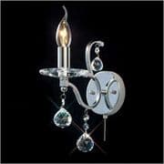 Warmingham Single Wall Light in Polished Chrome and Crystal, Switched