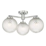 Wayne 3 Light Bathroom Fitting in Polished Chrome with Textured Glass Shades, IP44 - där WAY5350