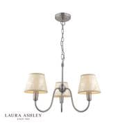 Westbourne 3 Light Fitting in Polished Pewter and Patterned Shades - Laura Ashley LA3756416-Q