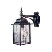Wexford Down Lantern finished in a Black/Silver Finish with hand-leaded glass IP43 - ELSTEAD WX2