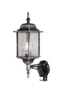 Wexford Up Lantern in a Black/Silver Finish, hand-leaded glass with PIR IP43 - ELSTEAD WX1/PIR