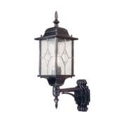 Wexford Up Lantern in a Black/Silver Finish with hand-leaded glass IP43 - ELSTEAD WX1