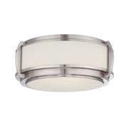 Wilkinson 3 Light Flush Fitting in Brushed Nickel and an Opal Diffuser - QUOIZEL QZ/WILKINSON/F