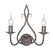 Windermere Wrought Iron Double Wall Light in a Rust/Gold Patina - ELSTEAD WM2