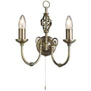Zanzibar Wall Light in an Antique Brass Finish - SEARCHLIGHT 8392-2