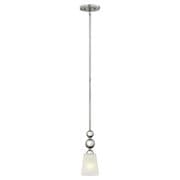 Zelda Single Mini Pendant in Polished Nickel with an Etched Glass Shade - HINKLEY HK/ZELDA/P/A PN