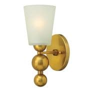 Zelda Single Wall Light in Vintage Brass with an Etched Glass Shade - HINKLEY HK/ZELDA1 VS