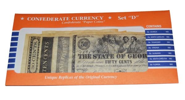 4 x Confederate Replica Currency Sets A B C D