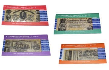 4 x Confederate Replica Currency Sets A B C D