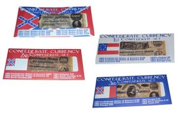 4 x Confederate Replica Currency Sets Battle, 1st, 2nd, 3rd