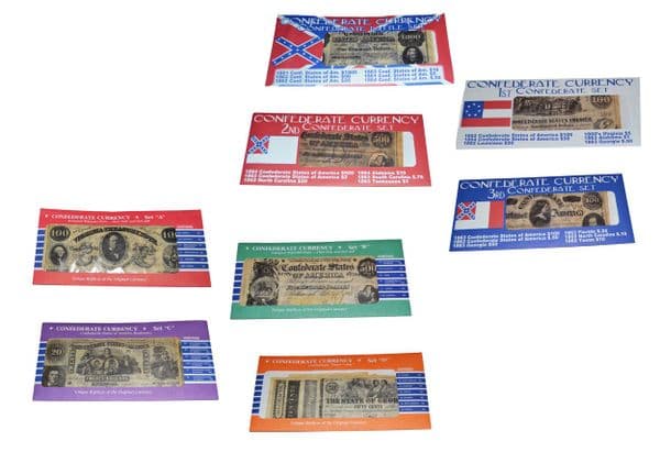 8 x Confederate Replica Currency Sets