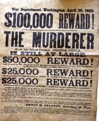 Abraham Lincoln Assassin Wanted Poster 1865
