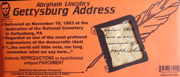 Abraham Lincoln's Gettysburg Address 1863