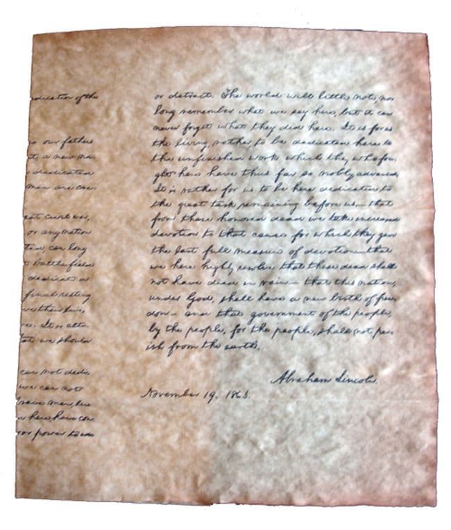 Abraham Lincoln's Gettysburg Address 1863