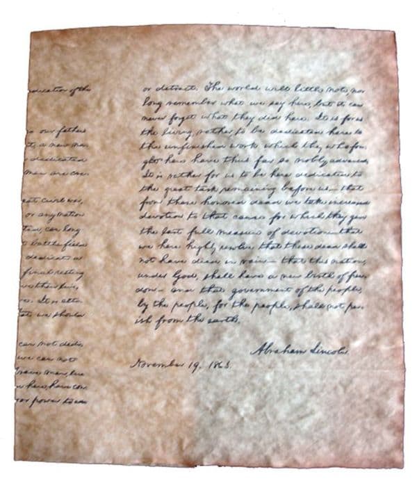 Abraham Lincoln's Gettysburg Address 1863
