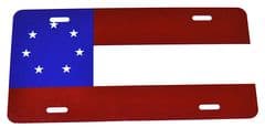Aluminium Confederate Stars And Bars Flag Car Licence Plate