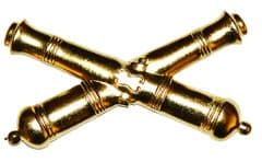 Artillery Crossed Cannons Metal Kepi Insignia Badge