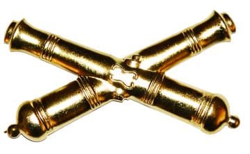 Artillery Crossed Cannons Metal Kepi Insignia Badge
