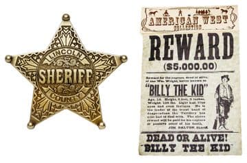 Billy The Kid Wanted Poster & Lincoln Sheriff Badge