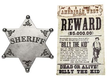 Billy The Kid Wanted Poster & Sheriff Badge