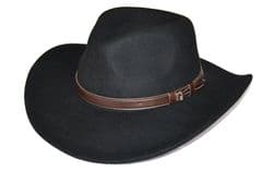 Black Slouch Hat Plain Or With Badge And Cord Set Of Choice