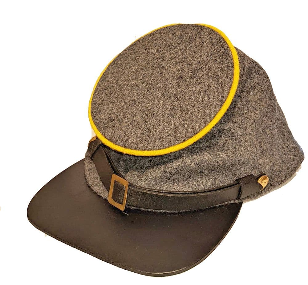 Confederate Cavalry Trim Grey Forage Cap