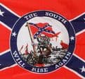 Confederate Flag With Motto "The South Will Rise Again"