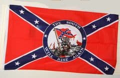 Confederate Flag With Motto "The South Will Rise Again"
