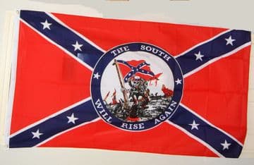 Confederate Flag With Motto "The South Will Rise Again"
