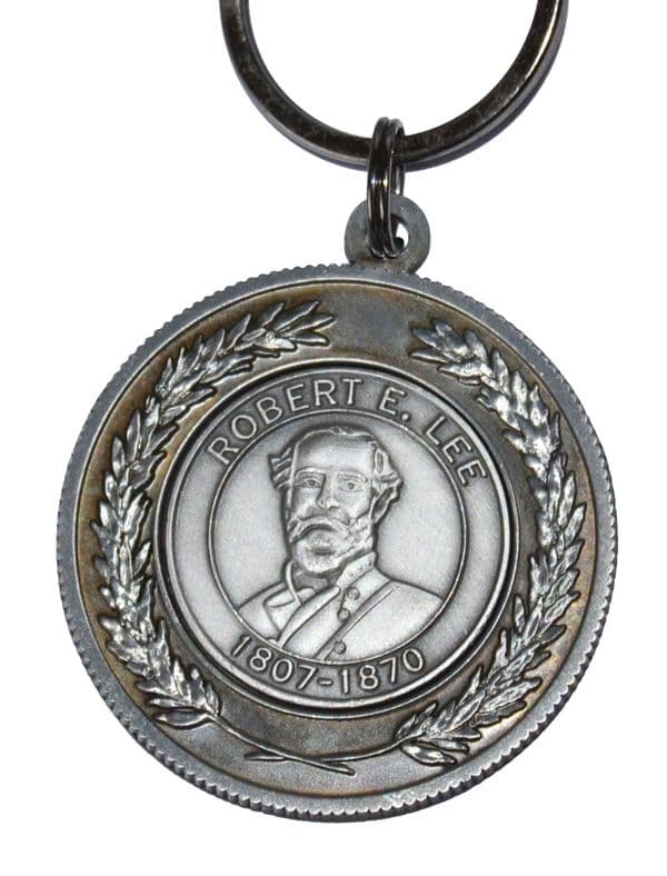 Confederate General Lee Large Circular Pewter Keyring