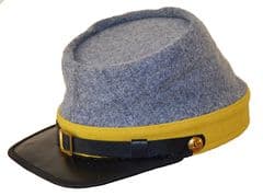 Confederate Grey Cavalry Kepi With Yellow Trim