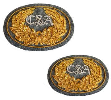Confederate Grey Officers Insignia Badge Set