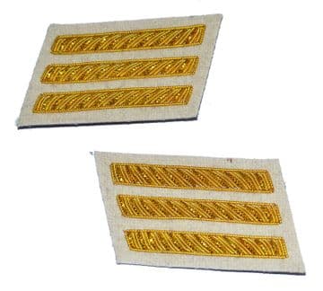 Confederate Off White Captains Collar Insignia Set