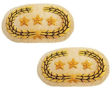 Confederate Off White Generals Collar Insignia Set