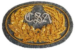 Confederate Officers Grey Large Hat Insignia Badge