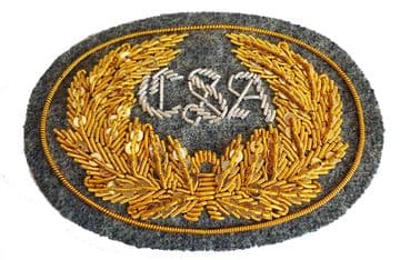 Confederate Officers Grey Small Kepi Insignia Badge