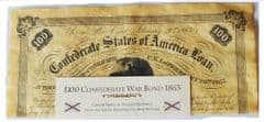 Confederate Replica $100 War Bond