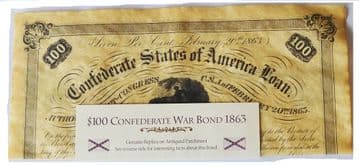 Confederate Replica $100 War Bond