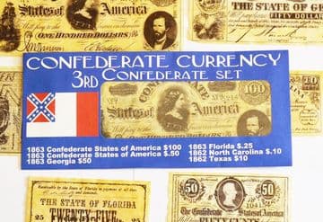 Confederate Replica Currency 3rd Set
