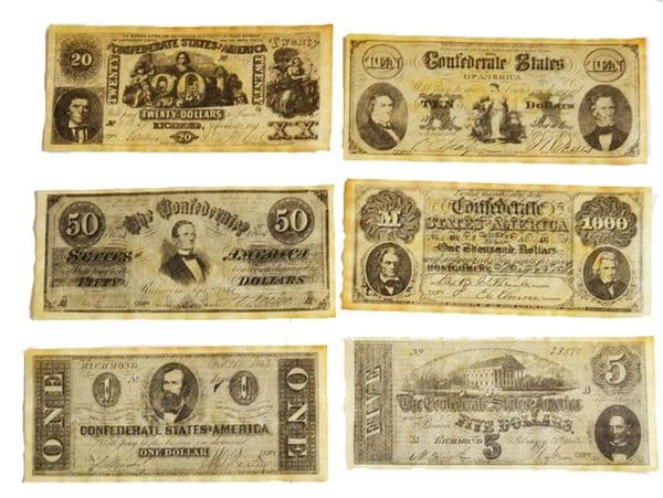 Confederate Replica Currency Set C