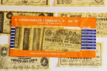 Confederate Replica Currency Set D