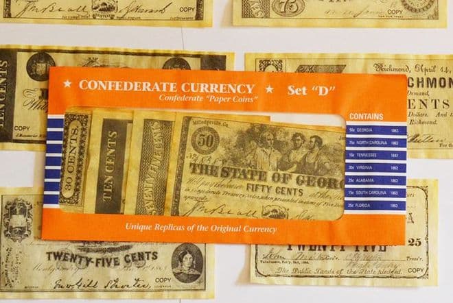Confederate Replica Currency Set D