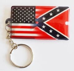 Confederate & Union Flag Torch Keyring