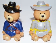 Confederate & Union Uniform Teddy Bears Set Of 2 New & Boxed