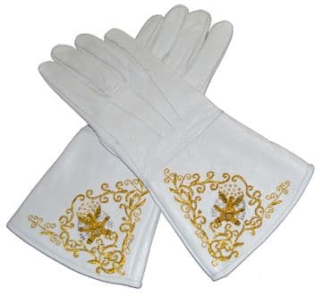 Confederate White Leather Glove Gauntlets