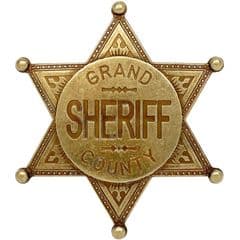 Grand County Sheriff Badge Gold Finish