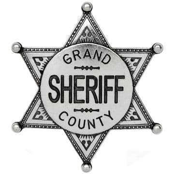 Grand County Sheriff Badge Silver Finish