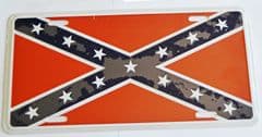 Metal Confederate Flag Car Licence Plate