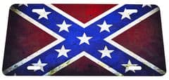 Metal Rustic Style Confederate Flag Car Licence Plate