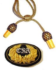 Officers Black & Gold Hat Cord And Sewn CSA Badge